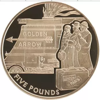 Монета 5 фунтов Острова Джерси 2006 года Серебро Индустриальное наследие - Британские железные дороги