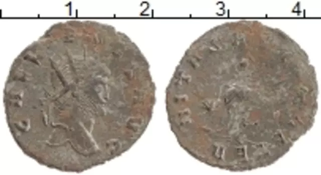 Монета антониниан Древнего Рима Биллон Галлиен 253-268 гг