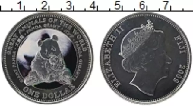 Монета доллар Фиджи 2009 года Посеребрение Цифровая печать