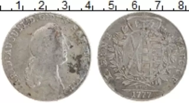 Монета талер Саксонии 1777 года Серебро Фридрих Август III