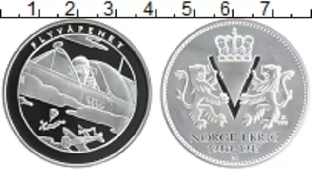 Монета Жетон Норвегии Серебро Летчики
