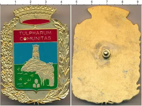 Монета Полицейский знак Италии Латунь Герб города