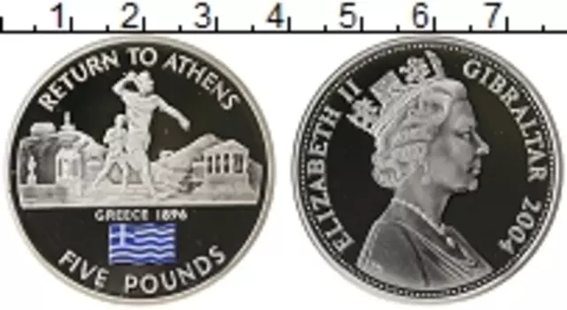 Монета 5 фунтов Гибралтара 2004 года Серебро Елизавета II