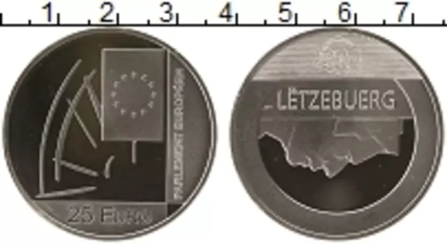 Монета 25 евро Люксембурга 2004 года Серебро Европейский парламент