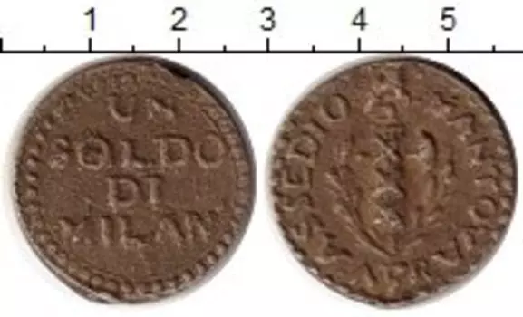 Монета сольдо Мантуи 1799 года Медь Редкая монета !