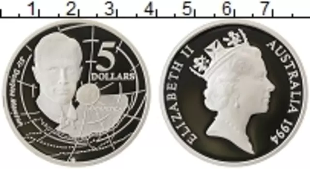 Монета 5 долларов Австралии 1994 года Серебро Елизавета II