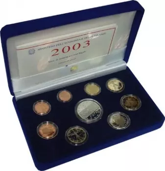 Набор монет Евронабор 2003 года Италии 2003 года Евронабор 2003 года выпуска