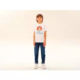 Белая детская футболка «Мэнни на гребне волны»