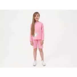 Розовая детская пижама с шортами «Альба и Гриша»