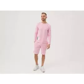 Розовая мужская пижама с шортами «Альба и Гриша»