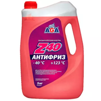 Антифриз Готовый Aga G12+ красный 5л