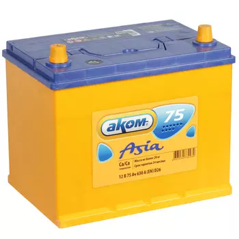 Автомобильный аккумулятор Аком 75 Ач прямая полярность D26R