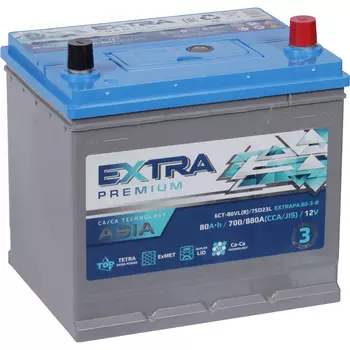 Автомобильный аккумулятор Актех Extra 80 Ач обратная полярность D23L