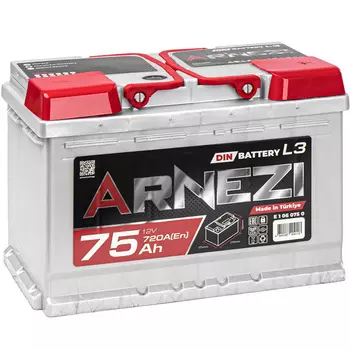 Автомобильный аккумулятор ARNEZI 75 Ач обратная полярность L3