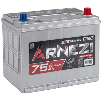 Автомобильный аккумулятор ARNEZI JIS 75 Ач обратная полярность D26L