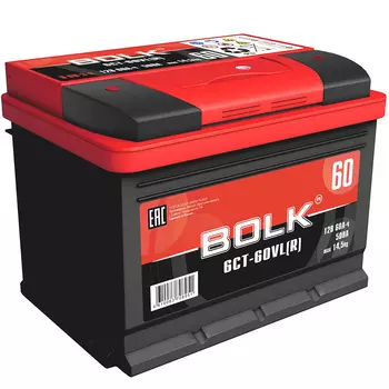 Автомобильный аккумулятор Bolk 60 Ач обратная полярность L2