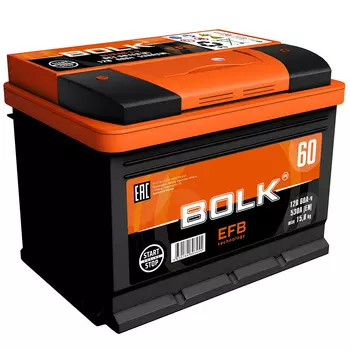 Автомобильный аккумулятор Bolk 60 Ач обратная полярность L2