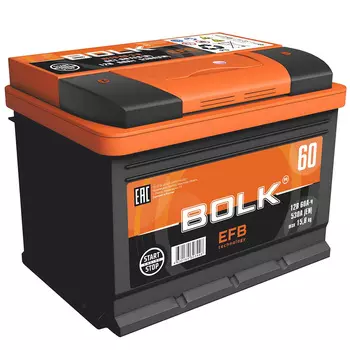 Автомобильный аккумулятор Bolk 60 Ач прямая полярность L2