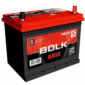 Автомобильный аккумулятор Bolk 65 Ач обратная полярность D23L