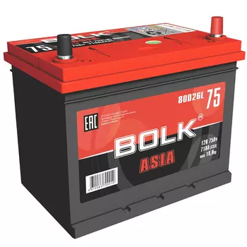 Автомобильный аккумулятор Bolk 75 Ач обратная полярность D26L