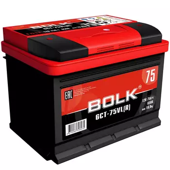 Автомобильный аккумулятор Bolk 75 Ач обратная полярность L3