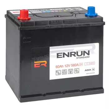 Автомобильный аккумулятор Enrun JIS Standart 60 Ач прямая полярность D23R