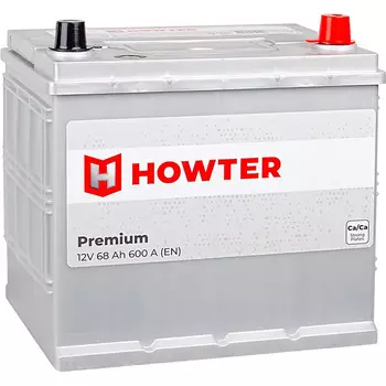 Автомобильный аккумулятор Howter Premium Asia 68 Ач обратная полярность D23L