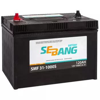 Автомобильный аккумулятор Sebang 120 Ач универсальная полярность GR31