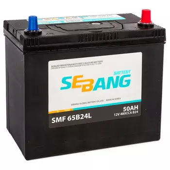 Автомобильный аккумулятор Sebang 50 Ач обратная полярность B24L