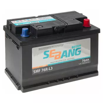 Автомобильный аккумулятор Sebang 76 Ач обратная полярность L3