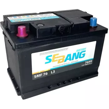 Автомобильный аккумулятор Sebang 76 Ач прямая полярность L3