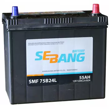 Автомобильный аккумулятор Sebang Asia 55 Ач прямая полярность B24R