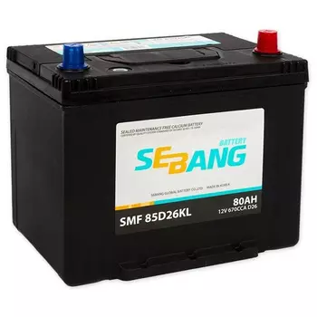 Автомобильный аккумулятор Sebang JIS 80 Ач обратная полярность D26L
