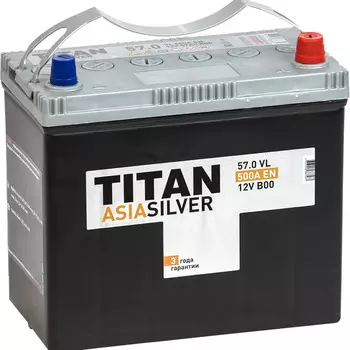 Автомобильный аккумулятор Titan Asia Silver 57 Ач обратная полярность D23L