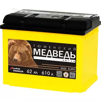 Автомобильный аккумулятор Тюменский Медведь 62 Ач обратная полярность L2