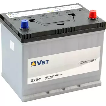 Автомобильный аккумулятор VST 70 Ач обратная полярность D26L