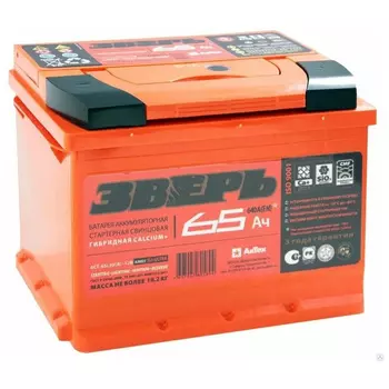 Автомобильный аккумулятор Зверь 65 Ач обратная полярность L2