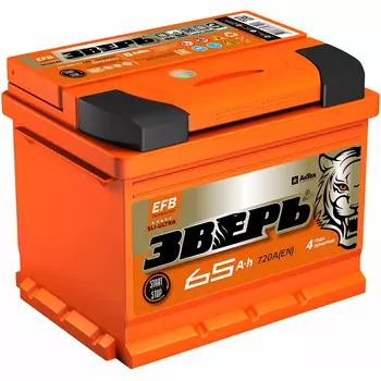 Автомобильный аккумулятор Зверь 65 Ач прямая полярность L2