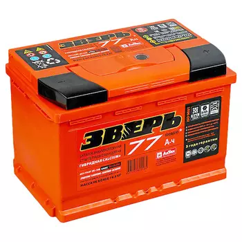 Автомобильный аккумулятор Зверь 77 Ач обратная полярность L3