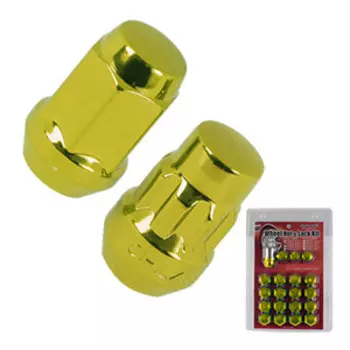 Гайка секретная Anmax 12х1,25х35 Gold 16 гаек +4 секретки 19мм конус N0806L