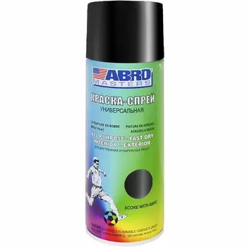 Краска спрей ABRO акриловая стандарт Черная матовая 226гр (art.SP-012-AM)