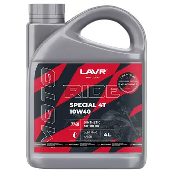 Масло 4-х тактное Lavr Moto Ride Special 4Т SN 10W-40 4л