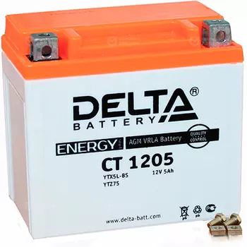 Мотоаккумулятор Delta 1205 AGM YTX5L-BS 5Ач, обратная полярность
