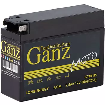 Мотоаккумулятор Ganz AGM 2.5Ач о/п GT4B-BS