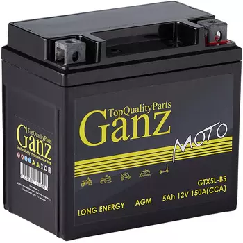 Мотоаккумулятор Ganz AGM 5Ач о/п GTX5L-BS