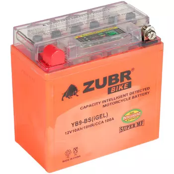 Мотоаккумулятор ZUBR МОТО iGEL YB9-BS 10Ач п/п (Delta CT1210)