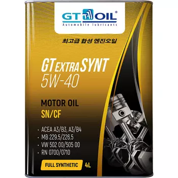 Моторное масло GT OIL Extra Synt 5W-40, 4 л