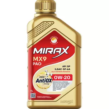 Моторное масло MIRAX MX9 0W-20, 1 л