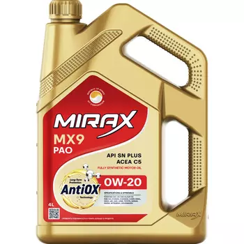 Моторное масло MIRAX MX9 0W-20, 4 л