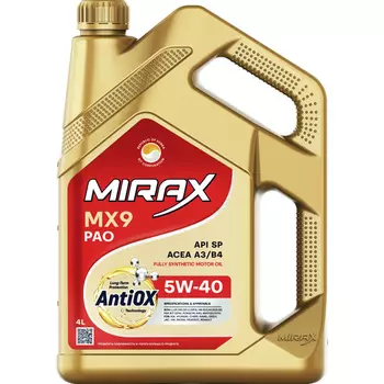 Моторное масло MIRAX MX9 5W-40, 4 л